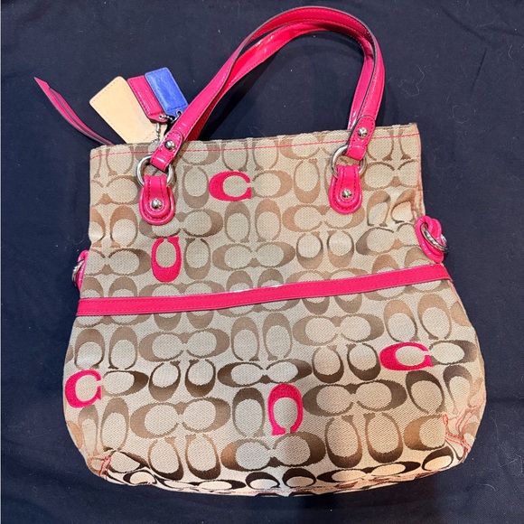 Coach Handbags - Coach Tan and Pink Purse